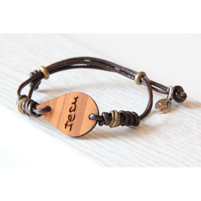 Pulsera gota 108 marrón. Iesu. Mod0108marr