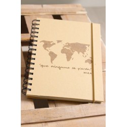 502-QUE NINGUNO SE PIERDA. A5 espiral kraft con elástico natural. QUE-204 · PAP502