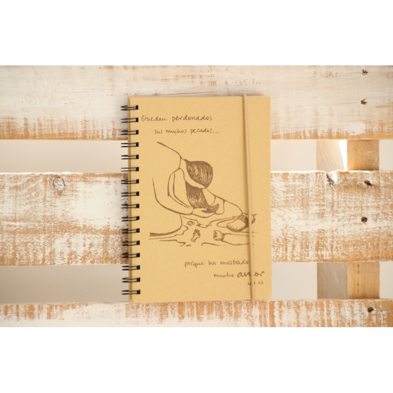 102-PECADORA PERDONADA. A5 espiral kraft con elástico natural. PEC-204 · PAP102
