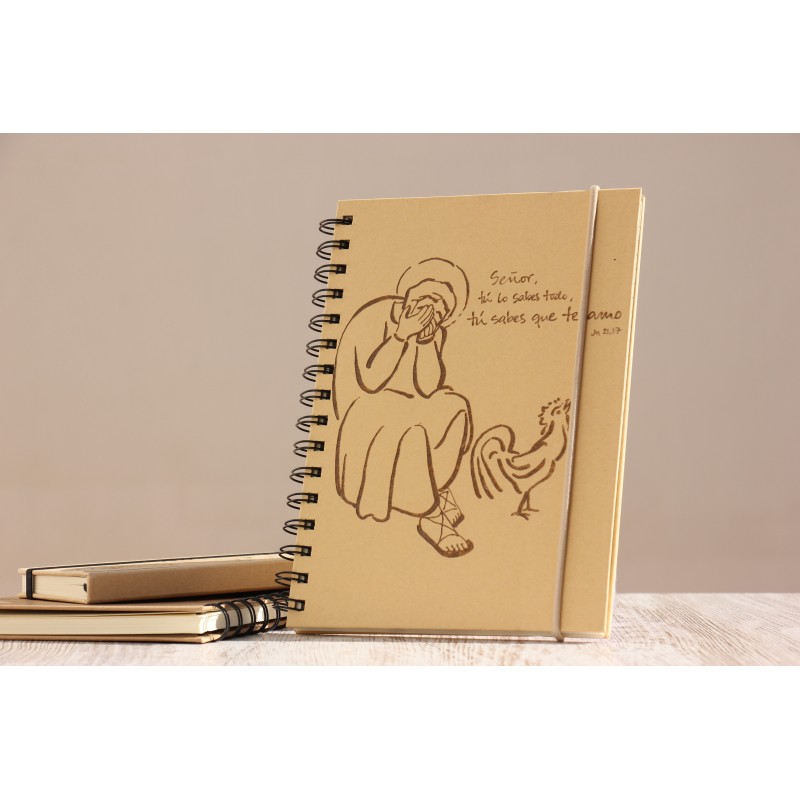 101-PEDRO Y EL GALLO. A5 espiral kraft con elástico natural. GAL-204 · PAP101