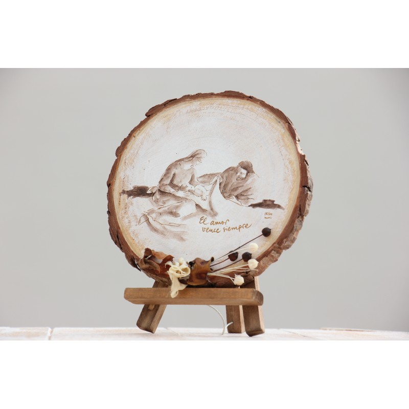 Icono del Nacimiento - 2201 El amor vence siempre. PINTADO A MANO · ICO2201 · ARTE2201