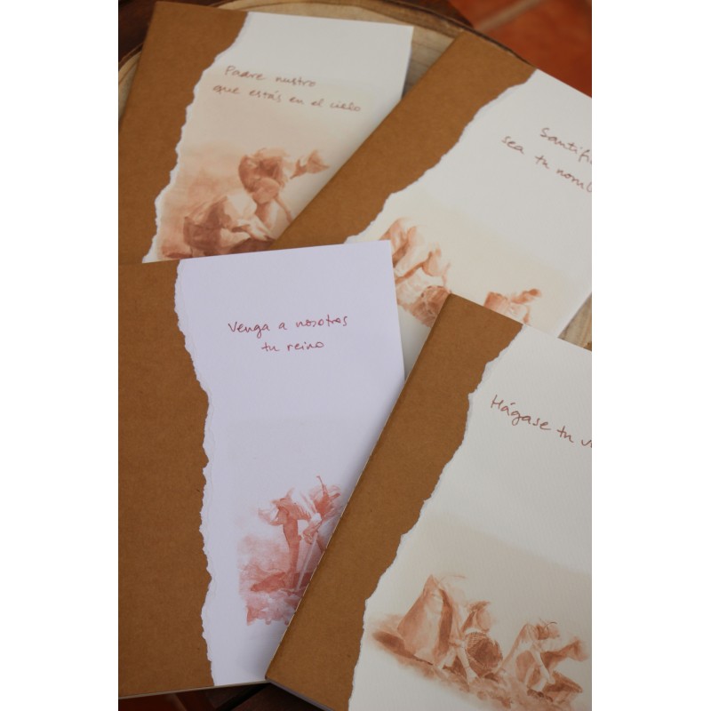 405-PADRE NUESTRO. Venga a nosotros tu reino. ACUARELA A5 kraft cosido. PAD-3-505 · PAP405