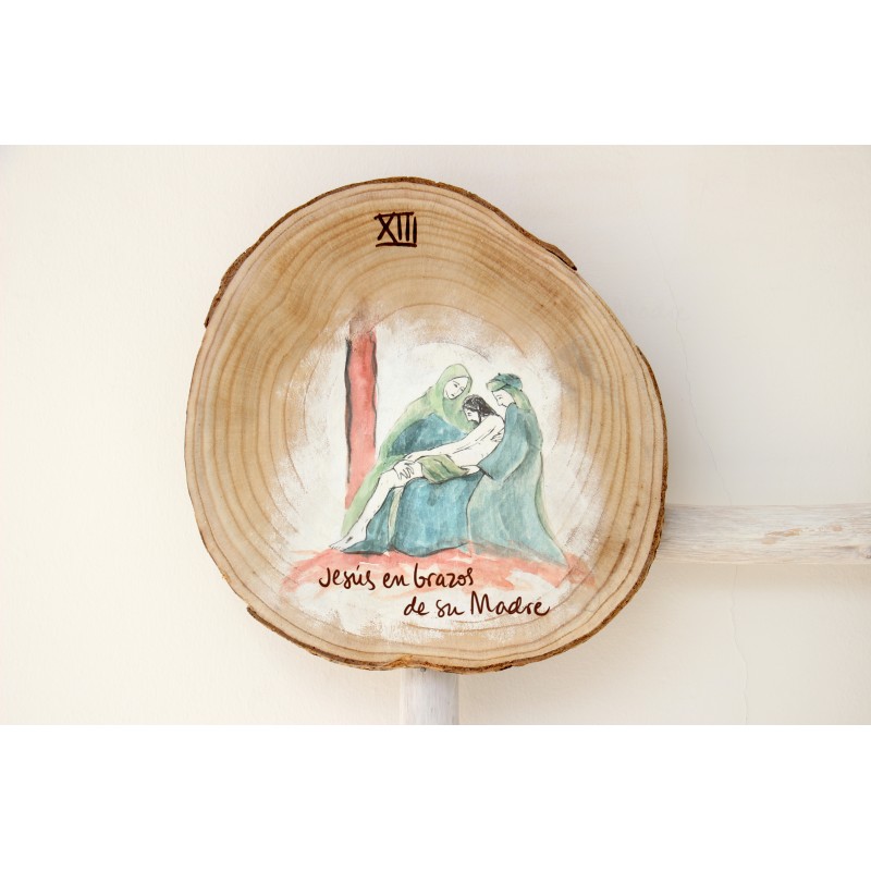 XIII ESTACIÓN con nombre. Jesús en brazos de su Madre. VIA-13T