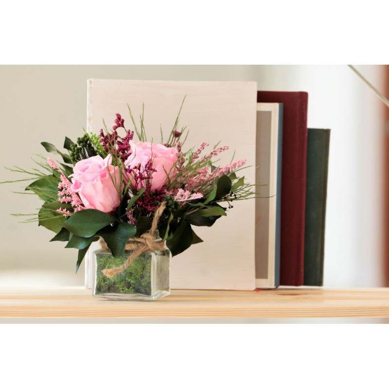 Maran de rosas y hiedra - rosa. FL006rs