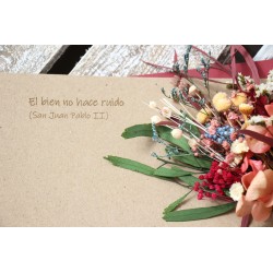 TARJETA FLOR El bien no hace ruido (San Juan Pablo II). QTj023 · FLOR3003