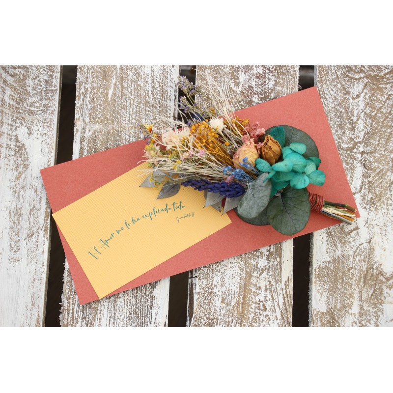 TARJETA FLOR El amor me lo ha explicado todo (San Juan Pablo II). QTj033 · FLOR3013