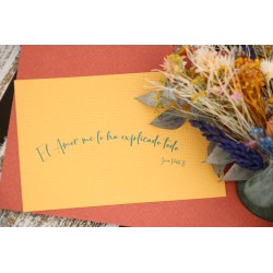TARJETA FLOR El amor me lo ha explicado todo (San Juan Pablo II). QTj033 · FLOR3013
