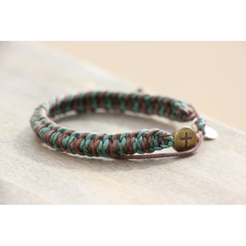 Pulsera de hilo verde-marr 1524