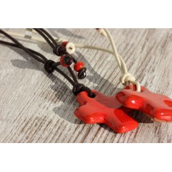 Colgante cruz de barro 1308 marron