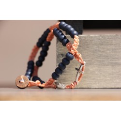 Brazalete Azul y salmón Mod0508