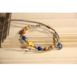 Pulsera cruz amarilla 1130