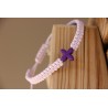Pulsera macrame cruz de piedra lila Mod1528