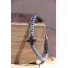 Pulsera macrame cruz de piedra gris Mod1530