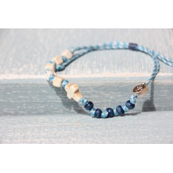 Pulsera piedra azul blanca Mod1613