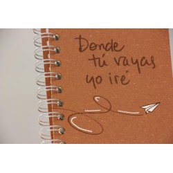 17-DONDE TU VAYAS YO IRÉ. Cuaderno B6 Espiral portada cuero reciclado. VAY-160 · PAP17