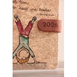 18-NUNCA PODREMOS SABER CUANTO BIEN... PINTADO A MANO. Agenda 2026-A5. Corcho. SON-834-pin · PAP7502