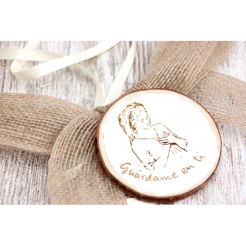 Medallón de la Virgen para cuna. Guárdame en ti. BEP-lazoK · NENU101