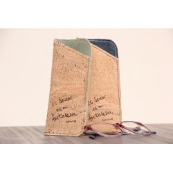 Funda para gafas de corcho: El Señor es mi fortaleza. Azul oscuro. ARTESANO. GAF-FOR-AZo · POPU301