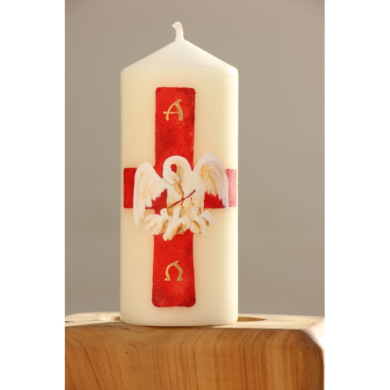 Velón Pascua-pelícano. PINTADO A MANO. CiP007pe · ARTE6108