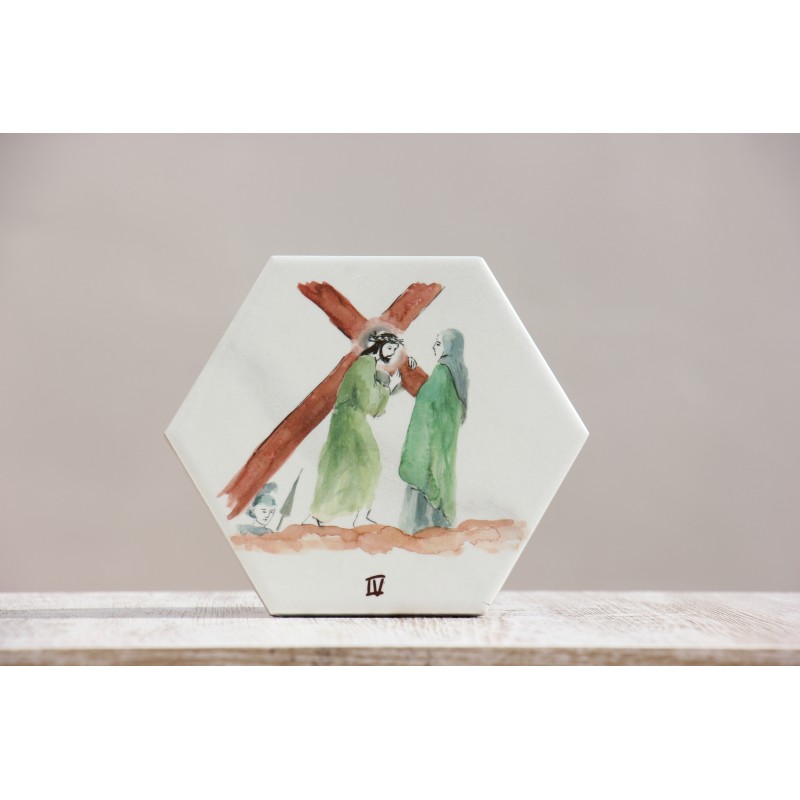 Azulejo: Via crucis IV estación. VIA-4azu · ARTE7001