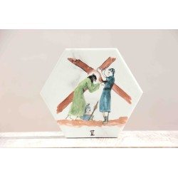 Azulejo: Via crucis V estación. VIA-5azu · ARTE7001