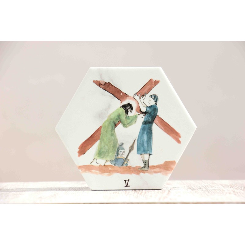 Azulejo: Via crucis V estación. VIA-5azu · ARTE7001
