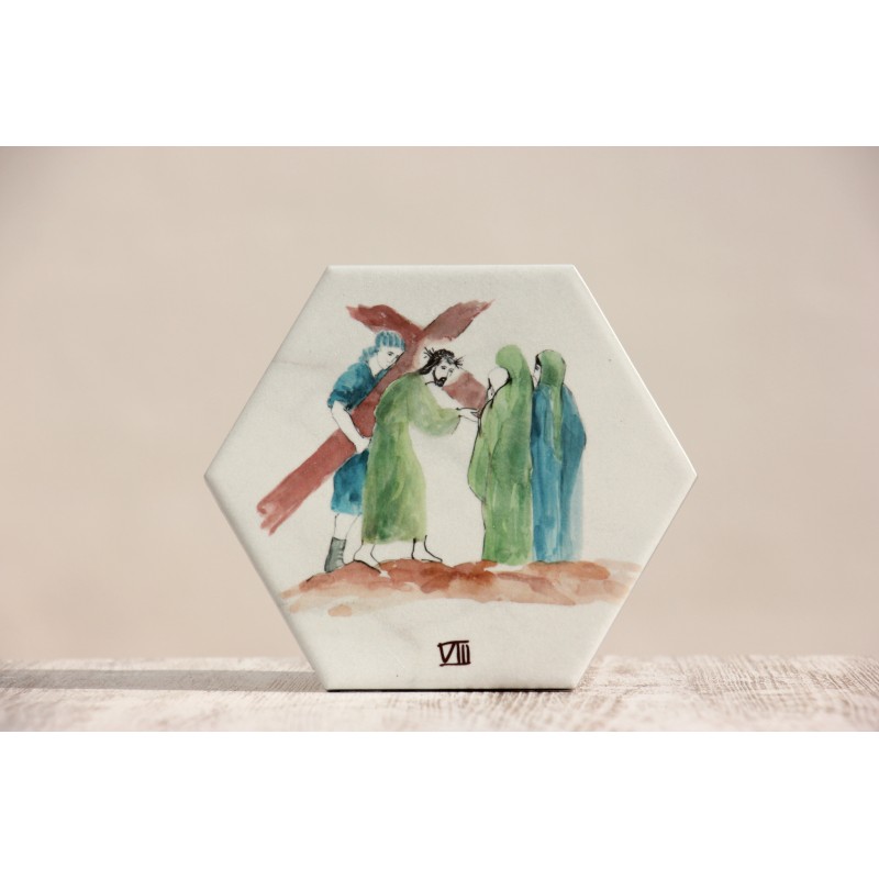 Azulejo: Via crucis VIII estación. VIA-8azu · ARTE7001
