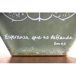 Azulejo: Catacumbas Ancla Pez (verde brillante). Esperanza que no defrauda. AZU3003 · ARTE3003